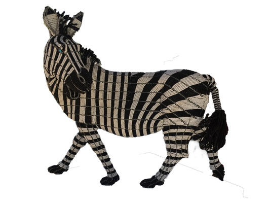 Wire and Beaded Zebra details